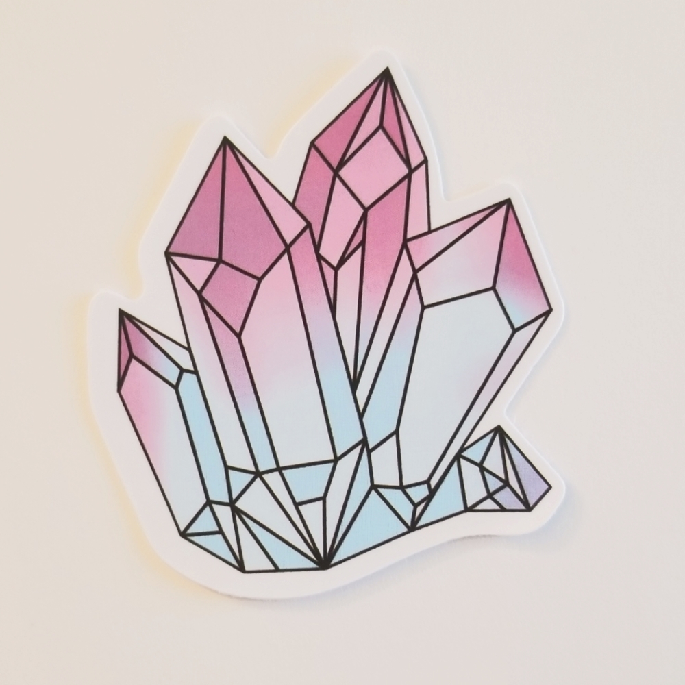 10/$10 Pink & Blue Crystals Sticker
